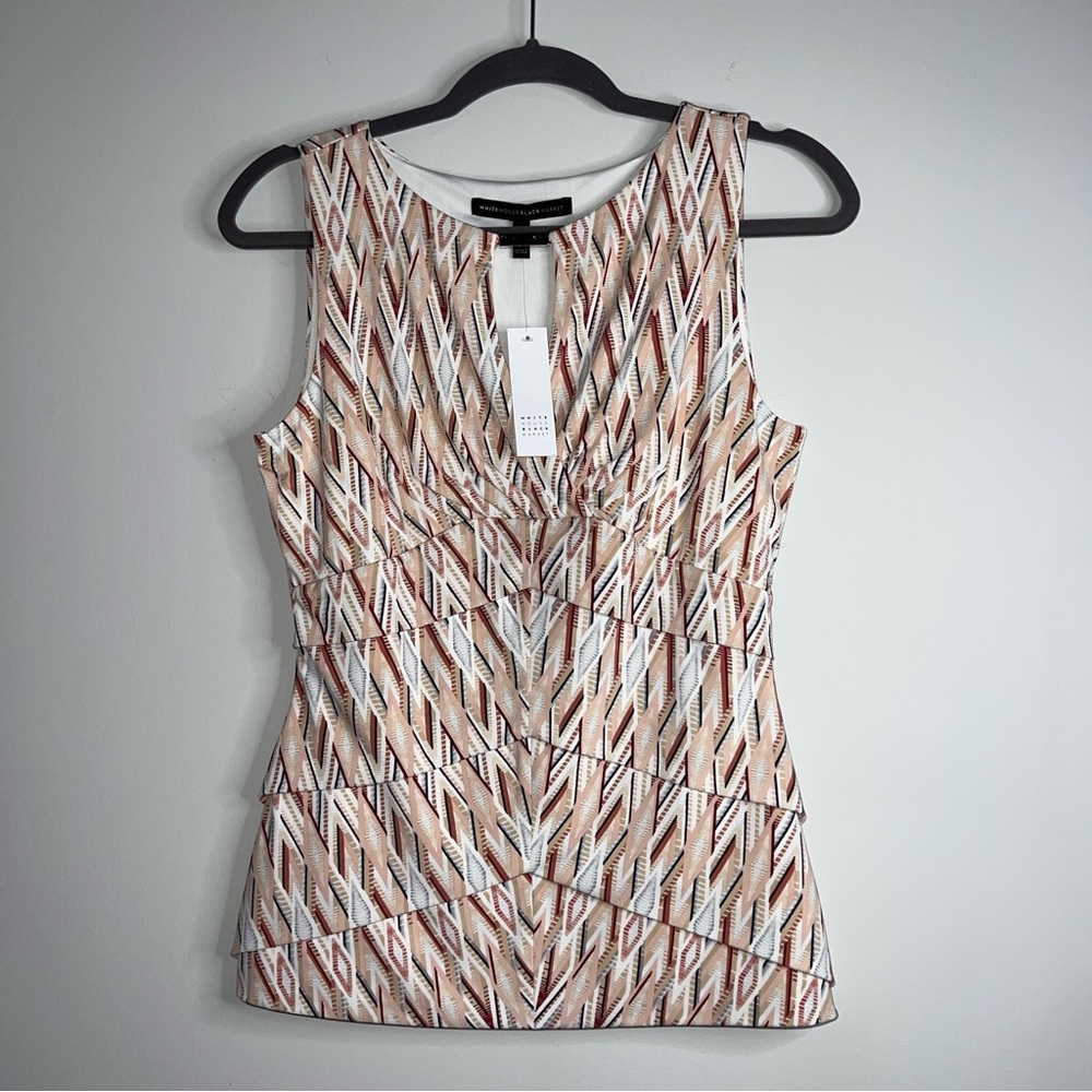 White House Black Market Keyhole Blouse Size S